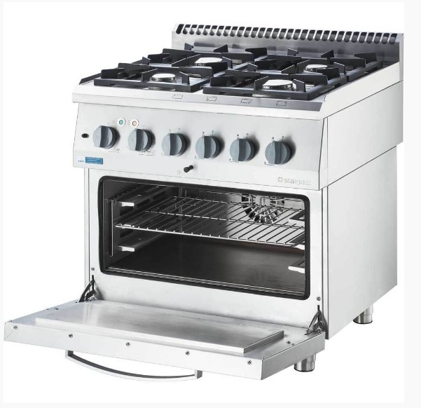 Kaasuliesi Stalgast ECO sähköisellä kiertoilmauunilla 4 poltinta (9713730) - Image 2