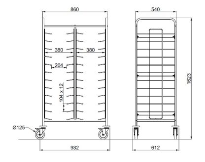 Tarjotinpalautusvaunu TRAY 24 (03900TRAY24) - Image 3