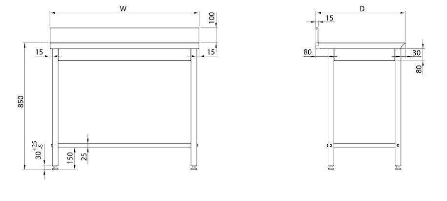 RST työpöytä  alahylyllä Eco Line syvyys 700mm - Image 2