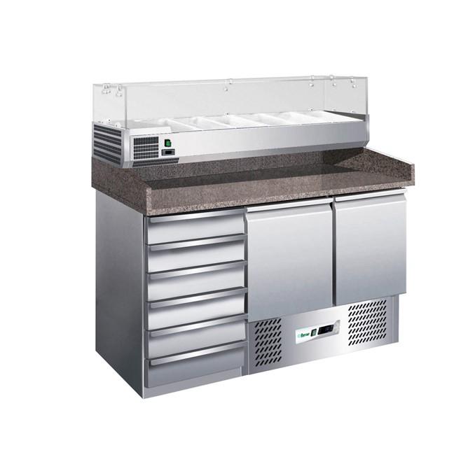 Pizzavalmistuspöytä ja kylmäallas 6xGN1/4 Forcar (G-S903PZCAS)