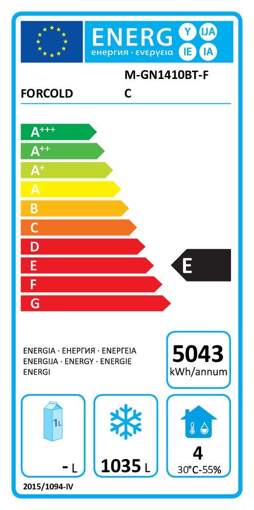 Pakastekaappi Forcold PRO pariovellinen 1300/944L (M-GN1410BT-FC) - Image 2