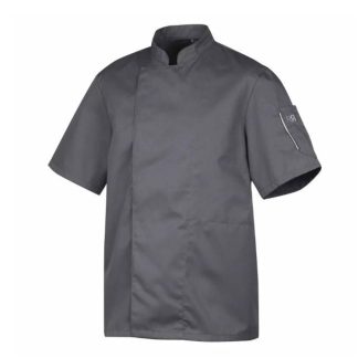 Robur kokkitakki unisex lyhythihat harmaa ( XS - XXXL)