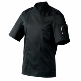 Robur kokkitakki unisex lyhythihat musta ( XS - XXXL)