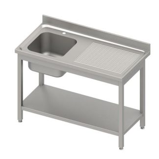RST allaspöytä alahyllyllä (syvyys 600mm) allas vasemmalla puolella