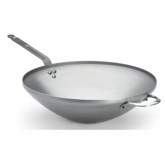 De Buyer Mineral wokkipannu, hiiliteräs, 32 cm