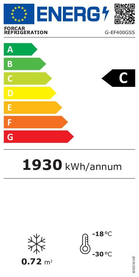 Pakastekaappi Forcar lasiovellinen 340L (G-EF400GSS) - Image 2