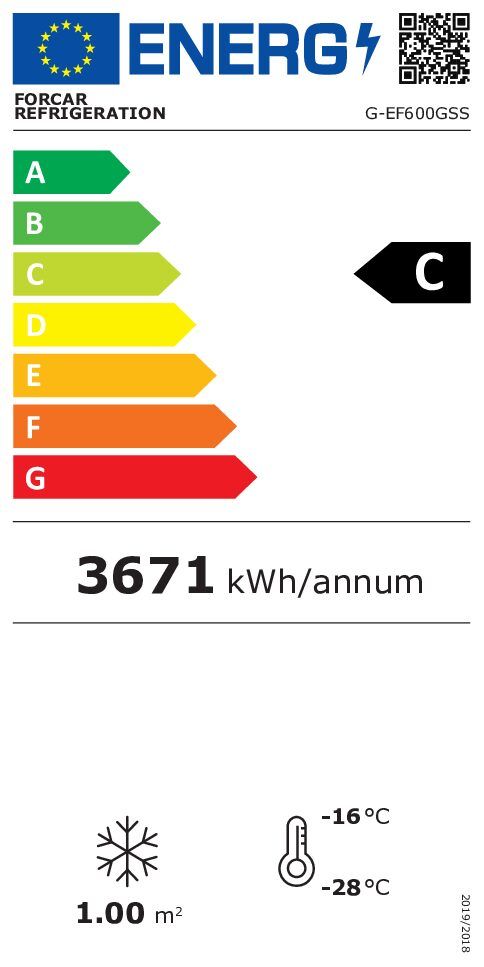 Pakastekaappi Forcar lasiovellinen 570L (G-EF600GSS) - Image 2