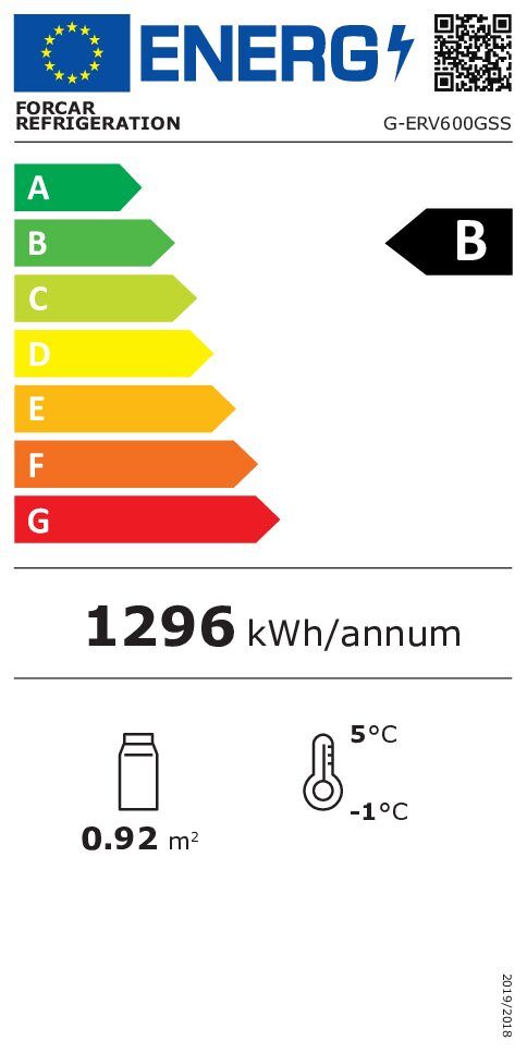 Jääkaappi Forcar 538L lasiovellinen (G-ERV600GSS) - Image 2