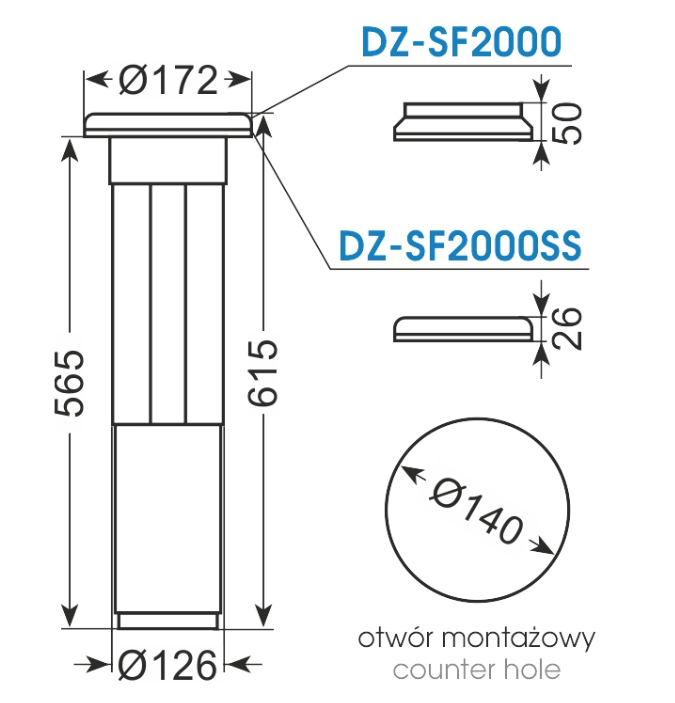 Mukiteline Tomlinson mukit Ø57-117 mm vertikaalinen (DZ-SF2000) - Image 2